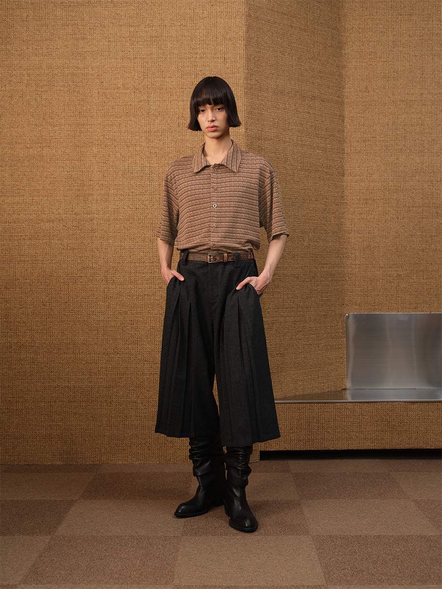 Jcaesar Striped Knitted Short-Sleeve Shirt - jcaesarclo