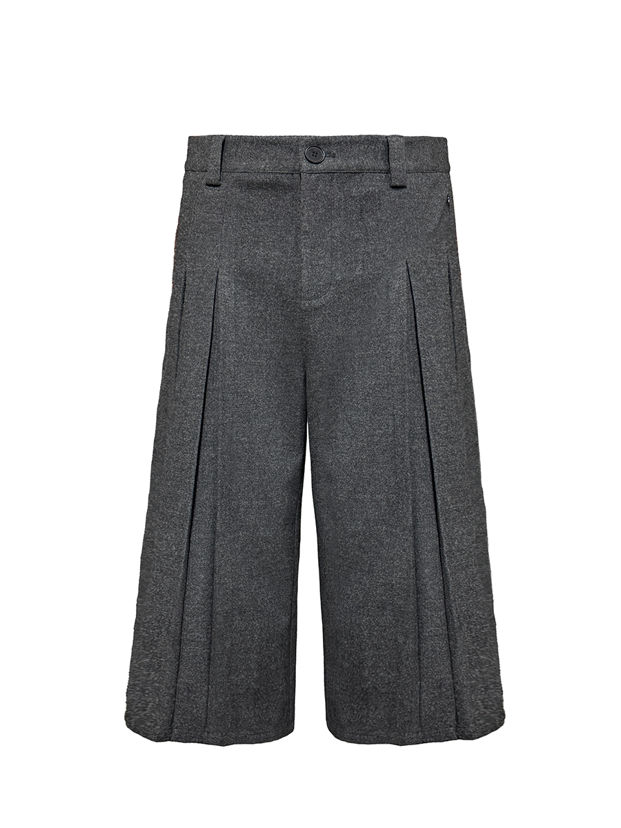Jcaesar Floral Gray Pleated Seven-Part Pants