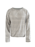 JCAESAR Gray And White Striped Rolled-up Long Sleeve Shirt - jcaesarclo