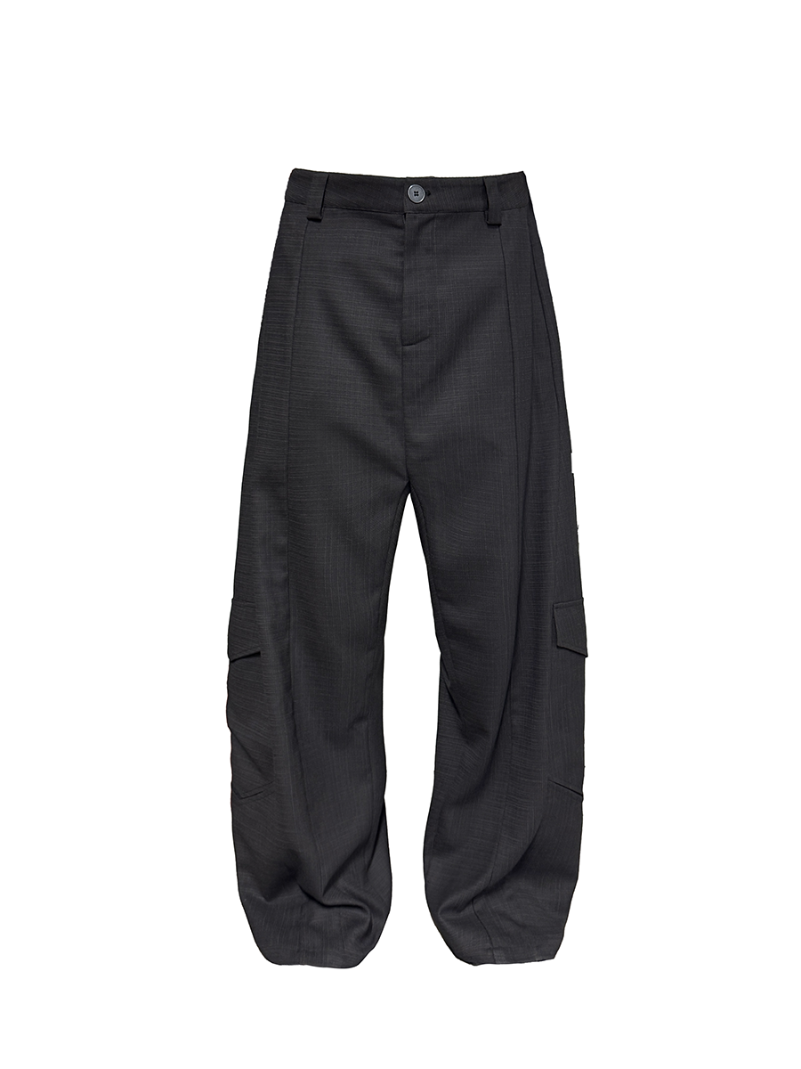 Jcaesar Wool Low-Crotch Cargo Trousers