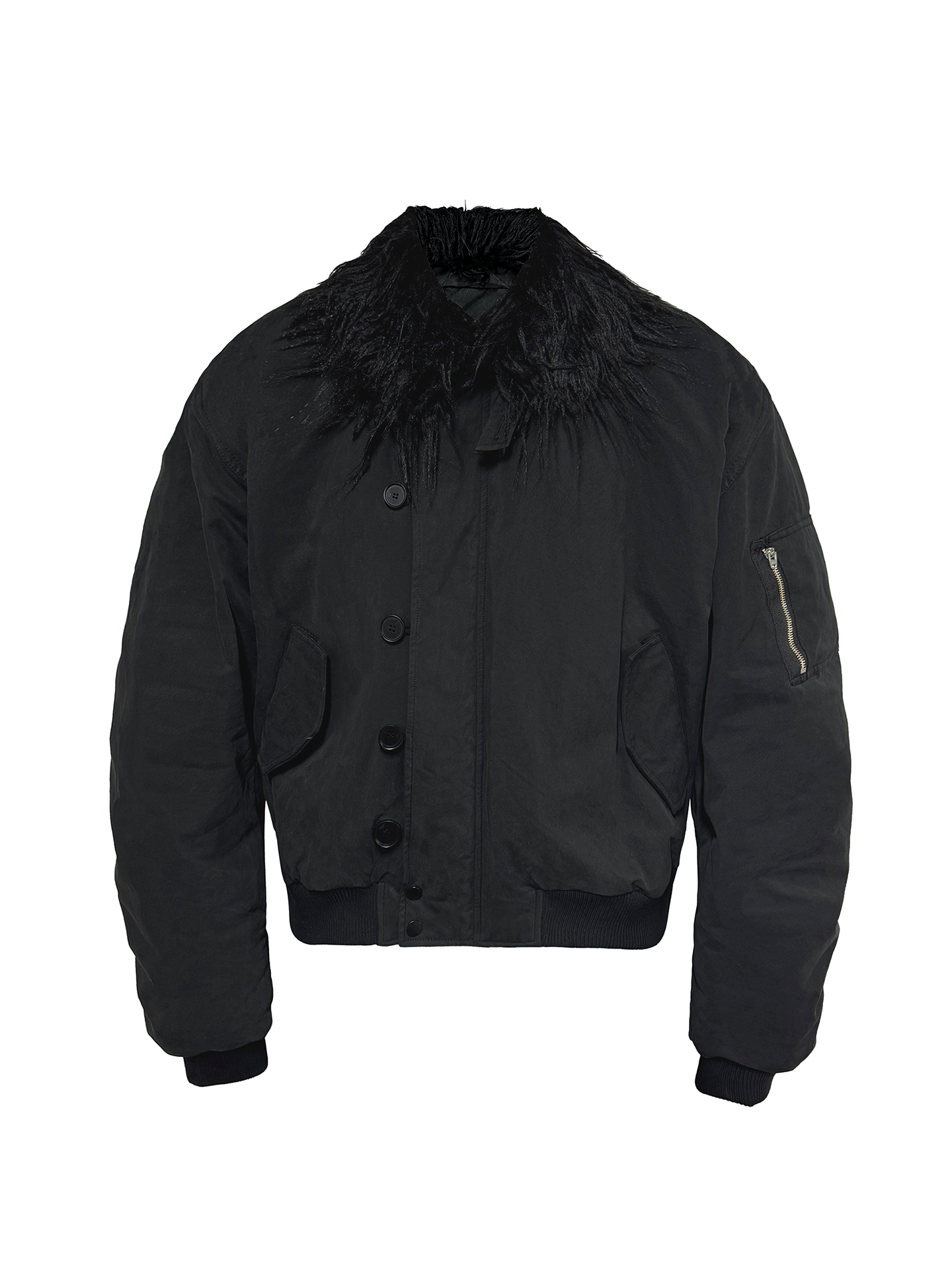 JCAESAR Vintage‑Style Removable Fur‑Collar N2B Padded Jacket