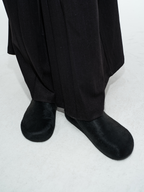 JCAESAR Black Pony Hair Mules