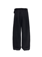 JCAESAR Pleated Side Waist Dark Leopard Print Long Pants - jcaesarclo