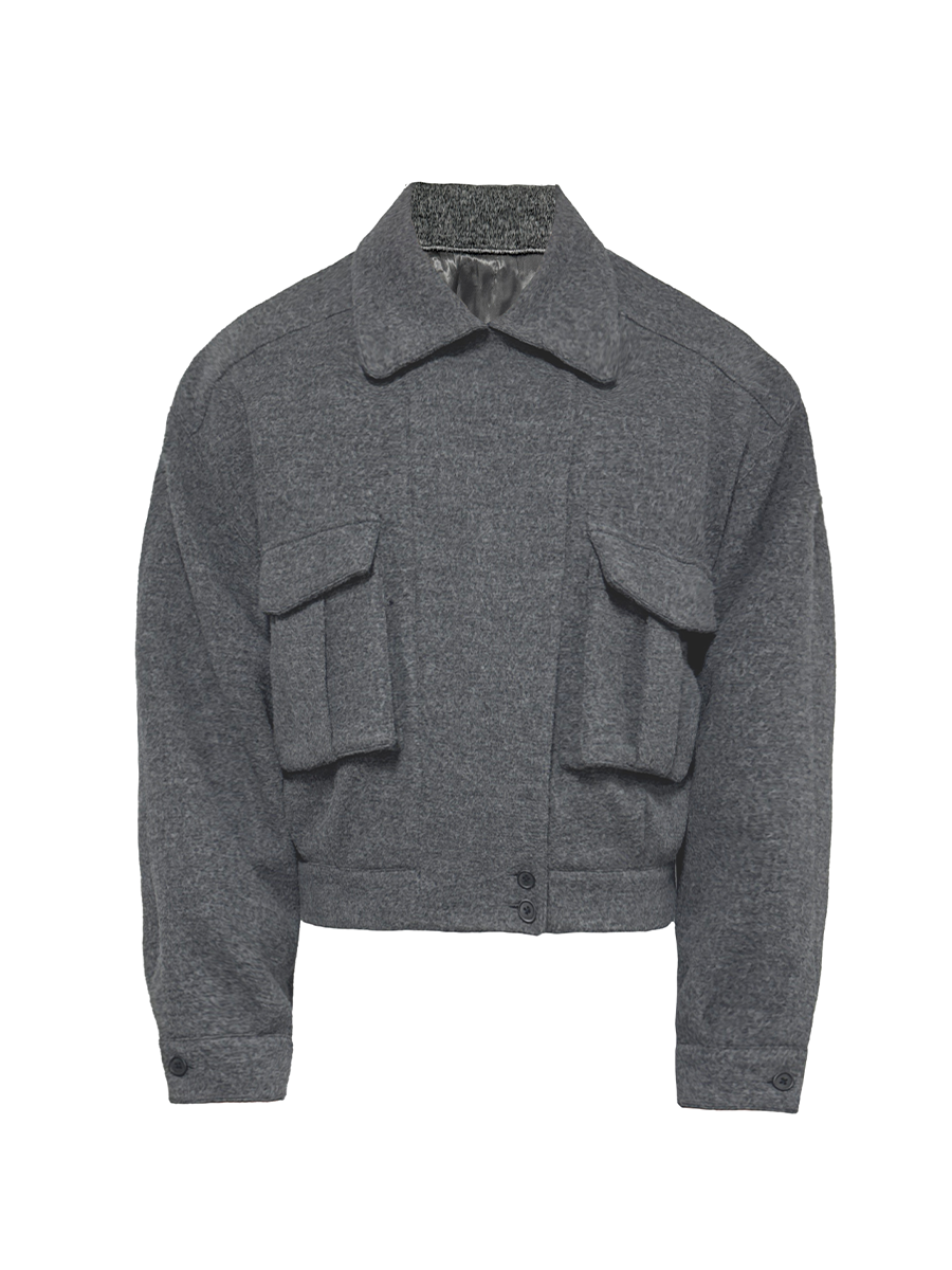 JCAESAR Woolen Double Pocket Flight Jacket