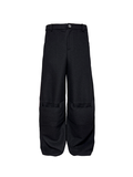 JCAESAR Wide leg pants with knee pads and woolen wool - jcaesarclo