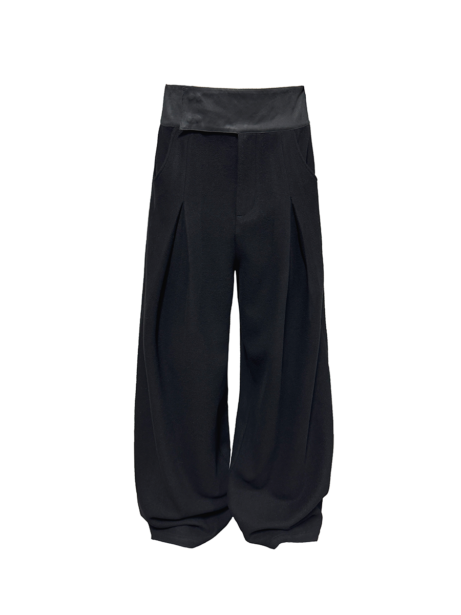 JCAESAR Knitted Wool Trousers With Leather Waist – jcaesarclo