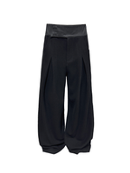 JCAESAR Knitted Wool Trousers With Leather Waist - jcaesarclo