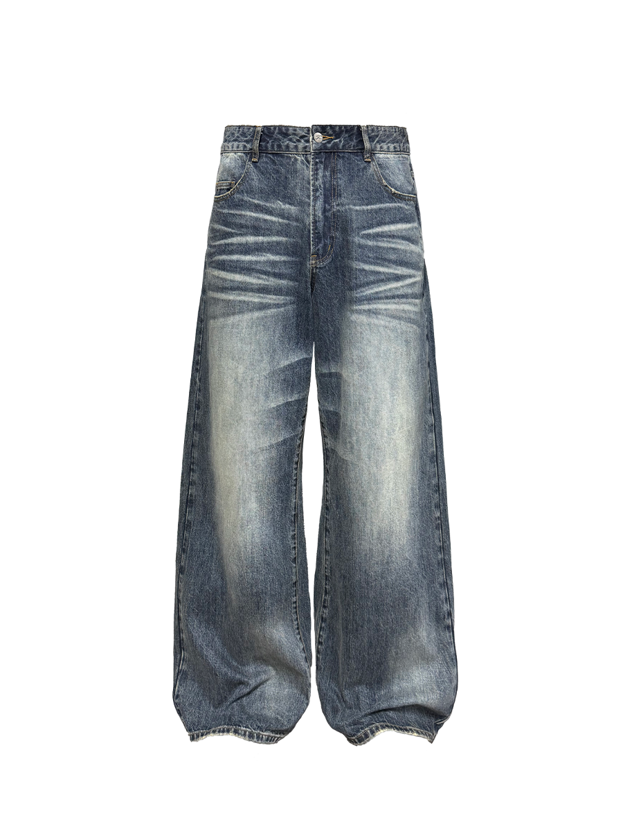 JCAESAR Blue-Gray Washed Denim Jeans – jcaesarclo JCAESAR Blue-Gray Washed Denim Jeans – jcaesarclo