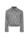 JCAESAR Grey Diamond-Shaped Drawstring Fleece Jacket - jcaesarclo