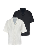 Jcaesar Seagull Collar Leaf Pattern Shirt - jcaesarclo