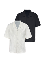 Jcaesar Seagull Collar Leaf Pattern Shirt - jcaesarclo