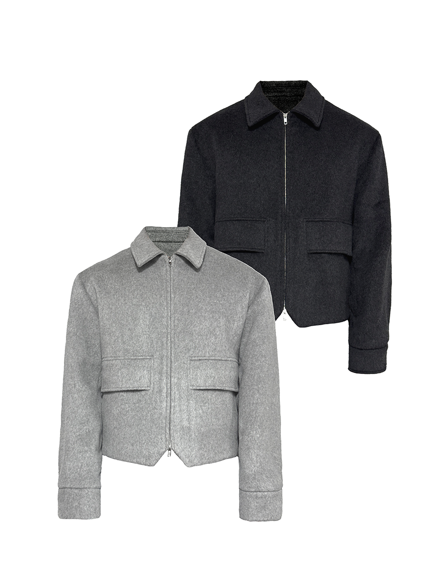 JCAESAR Half-Bagged Wool Jacket