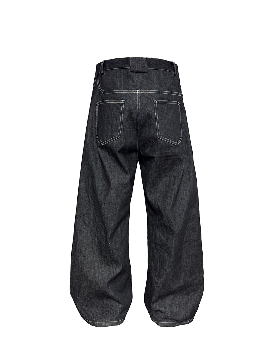 Jcaesar Diagonal Placket Raw Denim Banana
