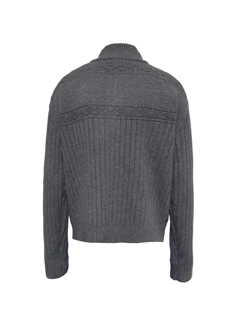 JCAESAR Striped Jacquard Sweater