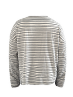 JCAESAR Gray And White Striped Rolled-up Long Sleeve Shirt - jcaesarclo
