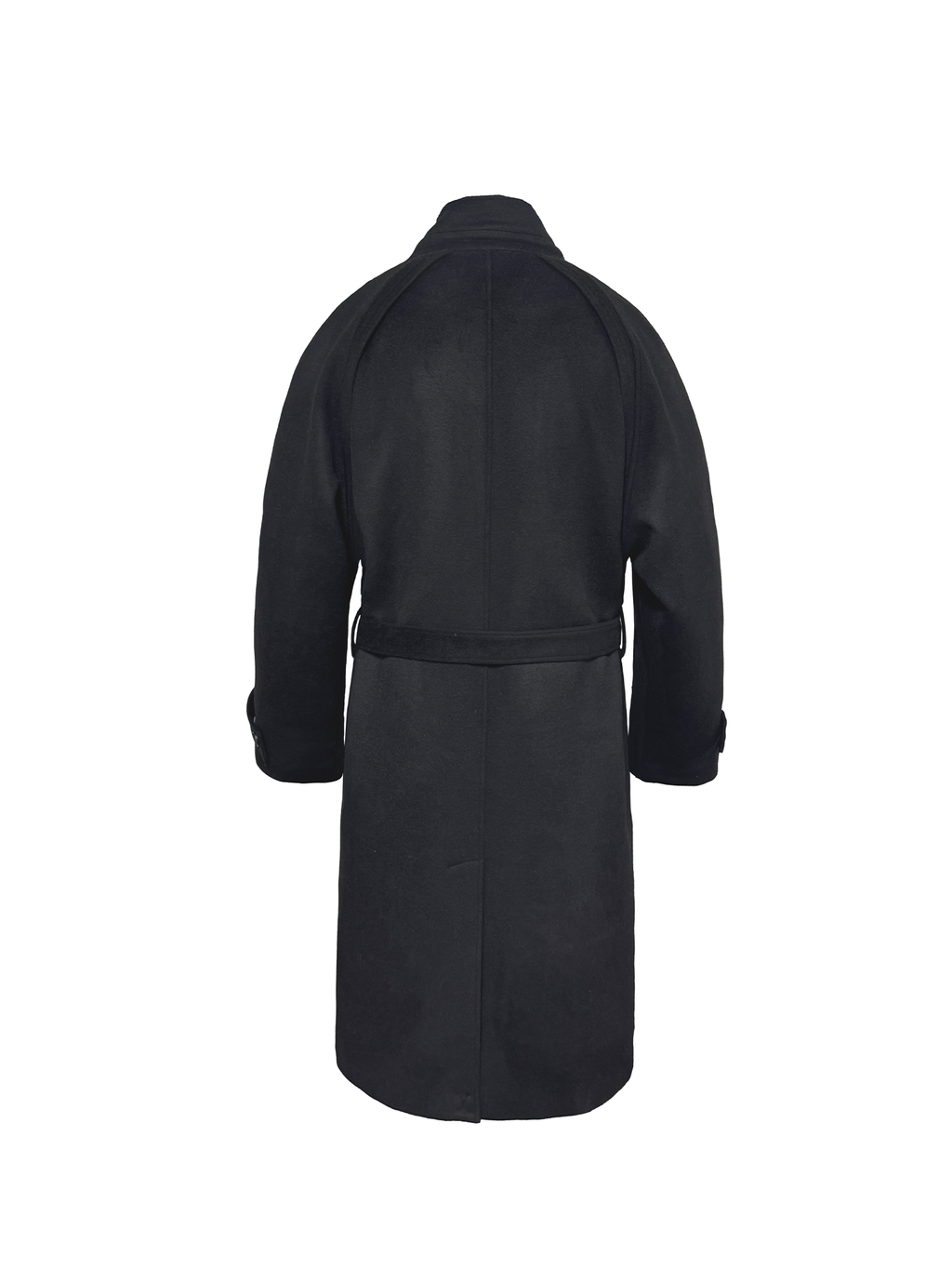 JCAESAR Double‑Breasted Belted Raglan Overcoat - jcaesarclo
