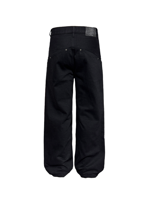 JCAESAR Straight Back Pocket Black Jeans - jcaesarclo