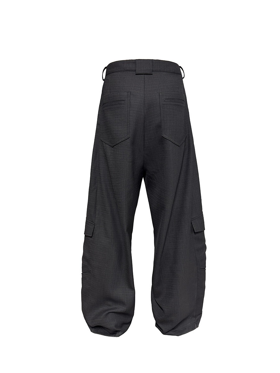 Jcaesar Wool Low-Crotch Cargo Trousers - jcaesarclo