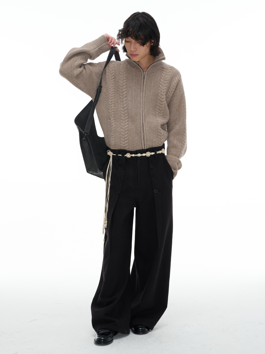 Jcaesar Wheat Spike Cable Knit Sweater