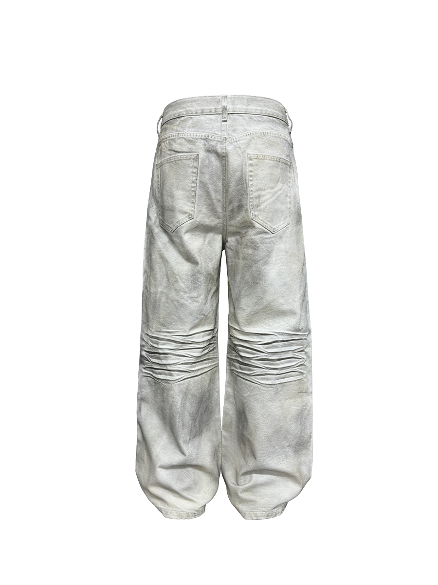 パンツ JCAESAR White Wide Denim Pants Jcaesar Distressed white jeans – jcaesarclo
