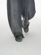 JCAESAR Black Pony Hair Mules