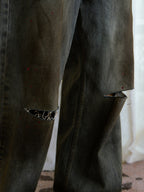 JCAESAR Bloodstain Knife Cut Denim Jeans - jcaesarclo