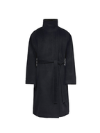 JCAESAR Asymmetric Zipper Belted Coat