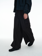 JCAESAR Black Pony Hair Mules