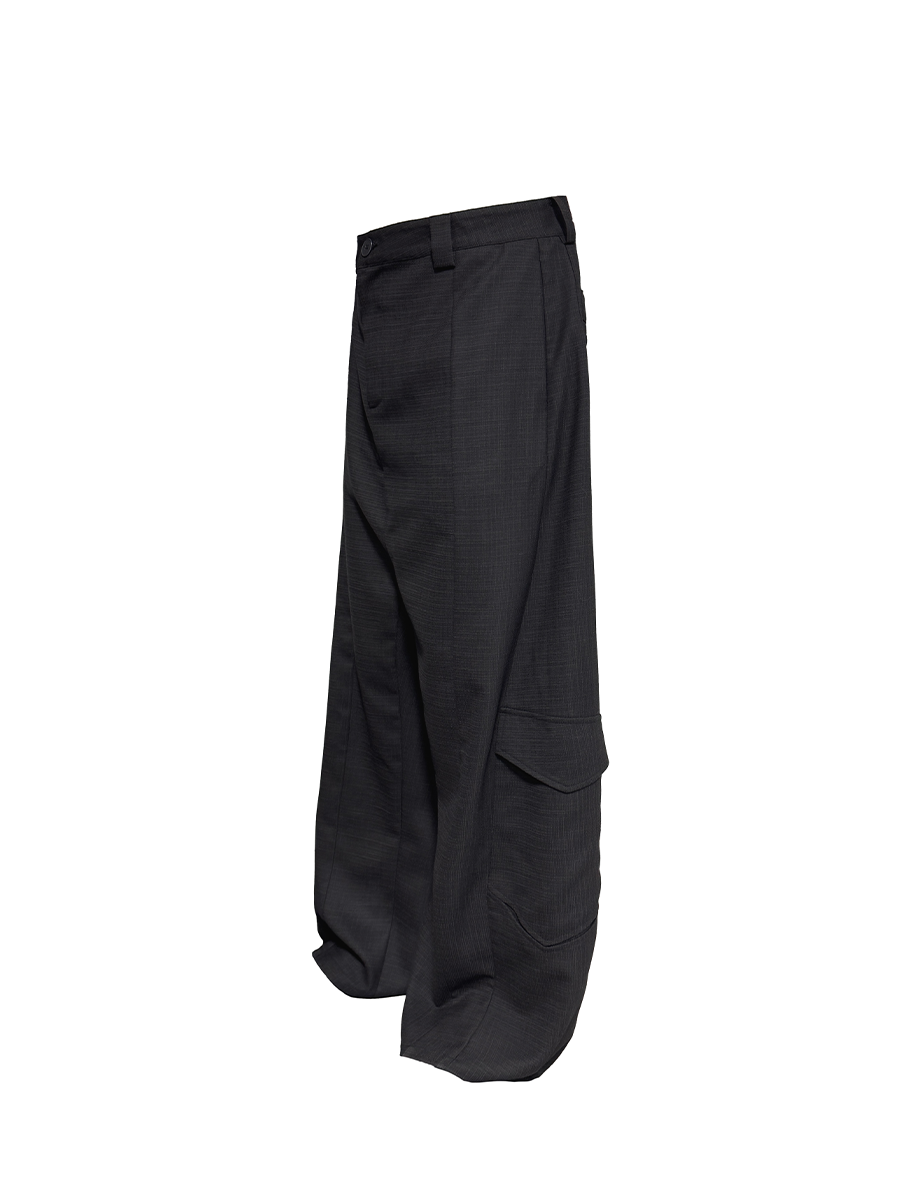 Jcaesar Wool Low-Crotch Cargo Trousers
