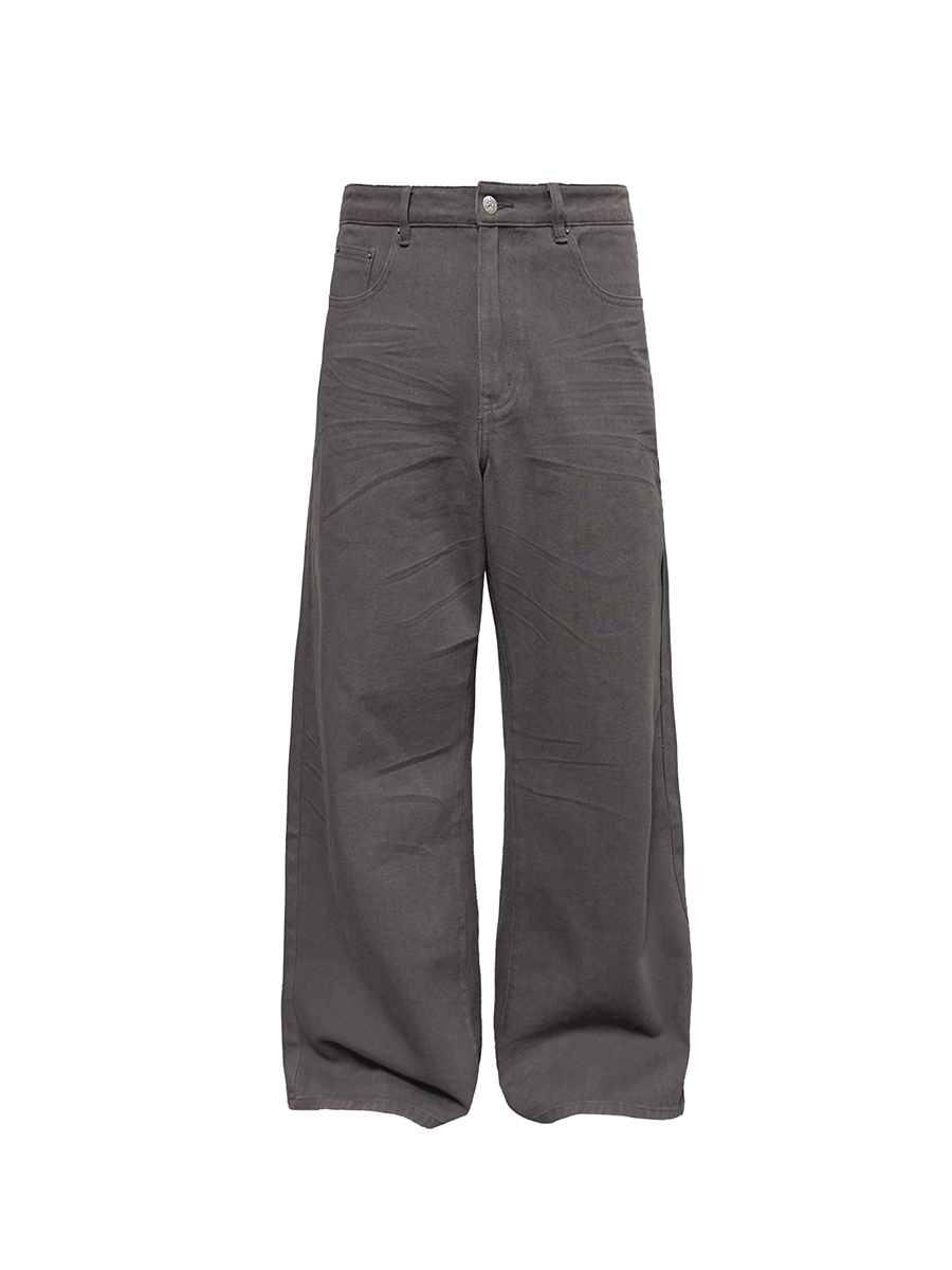 JCAESAR Pleated Washed Matte Jeans