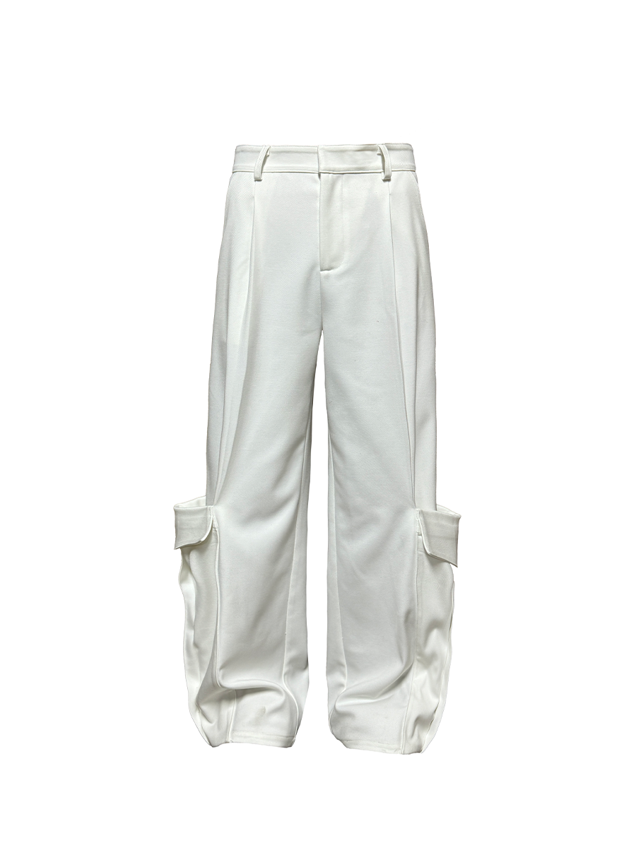 Jcaesar WOMEN Double Pocket Pleated Long Pants - jcaesarclo