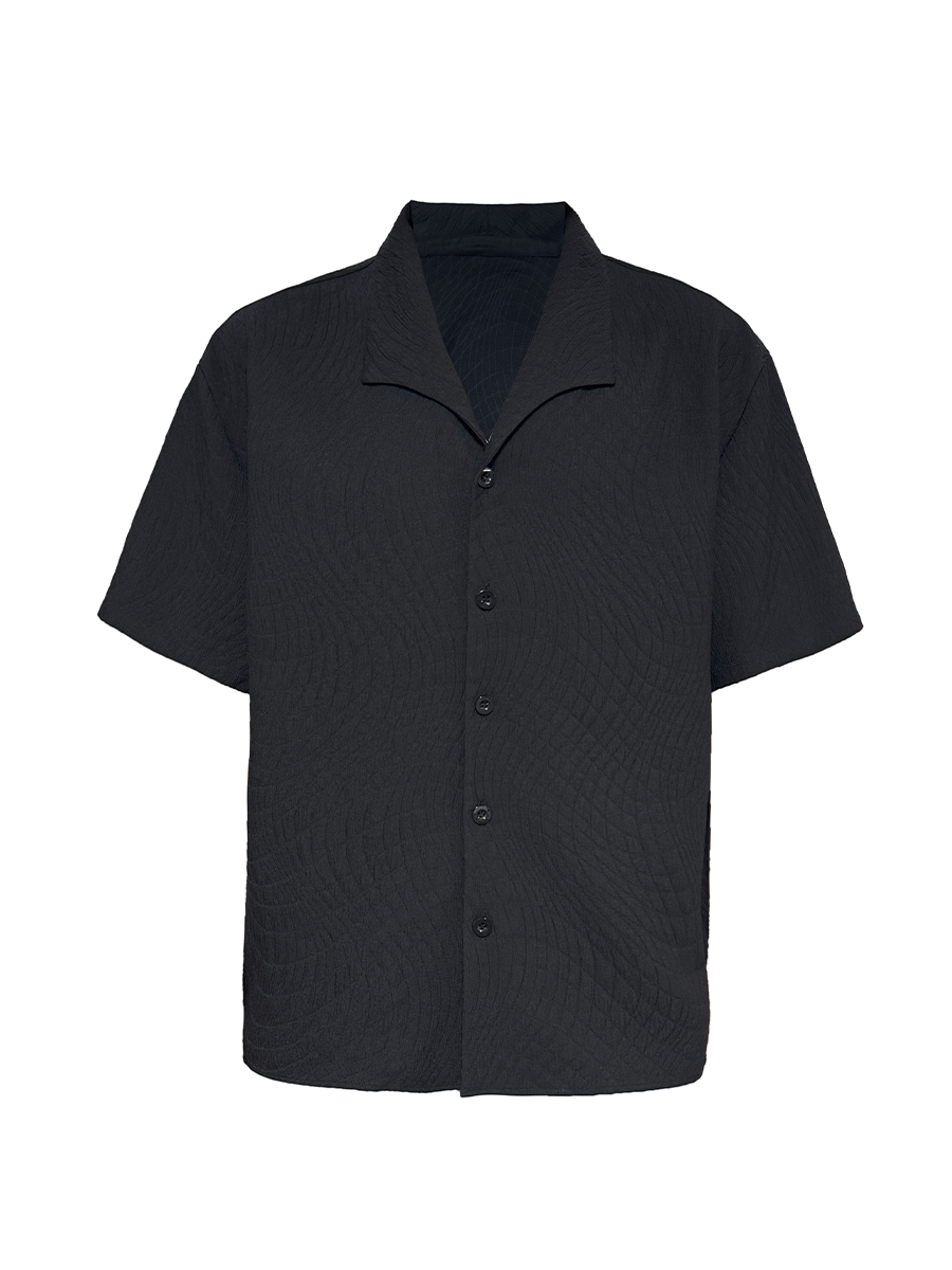 Jcaesar Seagull Collar Leaf Pattern Shirt - jcaesarclo