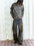 JCAESAR Bloodstain Knife Cut Denim Jeans - jcaesarclo