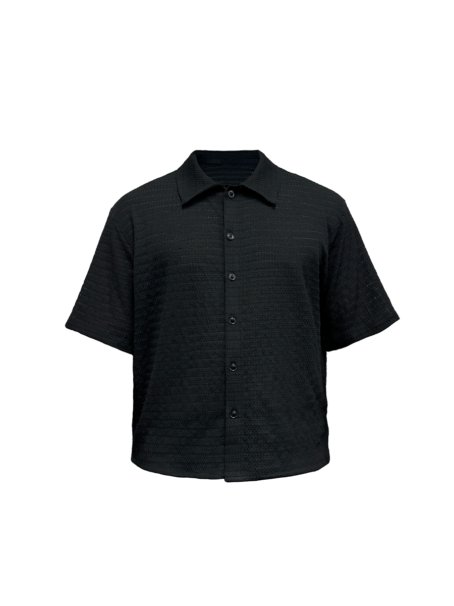 Jcaesar Cut-Out Striped Short-Sleeved Shirt - jcaesarclo