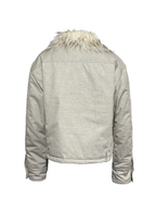 JCAESAR Detachable Washable Old Wool Collar Waist Loop Jacket - jcaesarclo