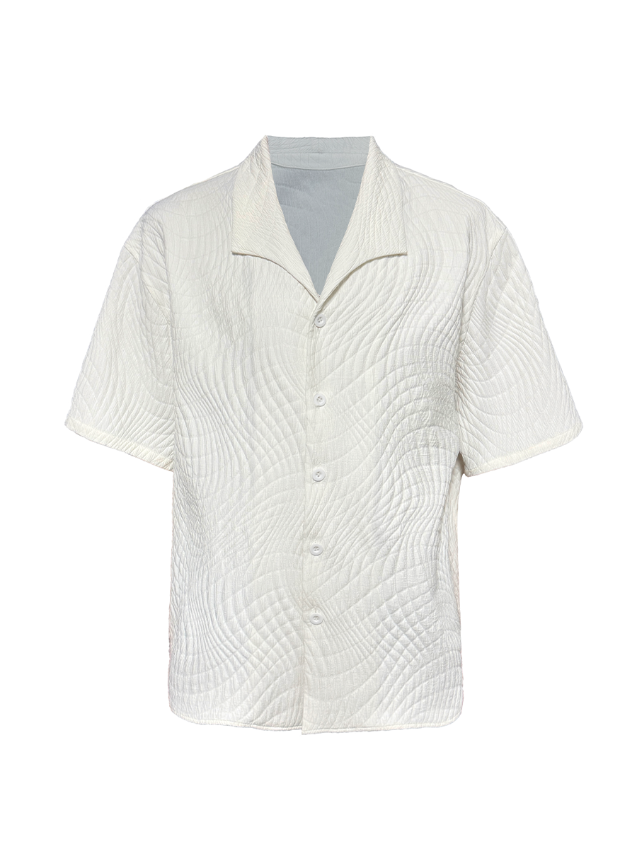 Jcaesar Seagull Collar Leaf Pattern Shirt - jcaesarclo