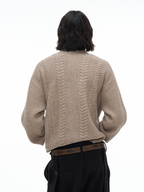 Jcaesar Wheat Spike Cable Knit Sweater - jcaesarclo