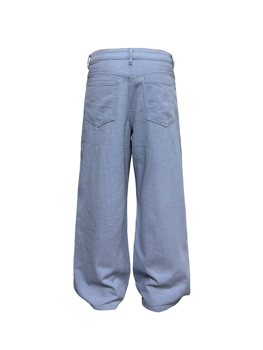 JCAESAR Pleated Washed Matte Jeans