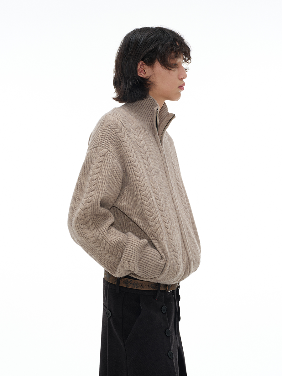 Jcaesar Wheat Spike Cable Knit Sweater