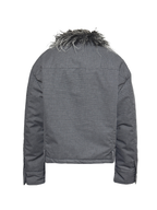 JCAESAR Detachable Washable Old Wool Collar Waist Loop Jacket - jcaesarclo