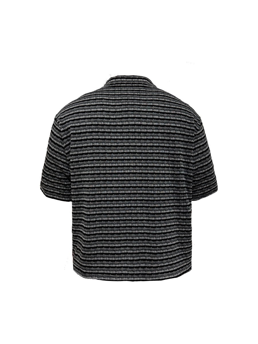 Jcaesar Striped Knitted Short-Sleeve Shirt - jcaesarclo