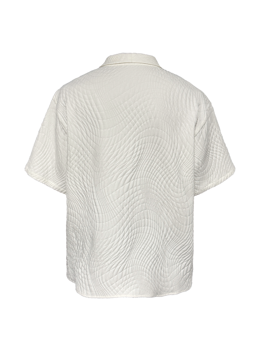 Jcaesar Seagull Collar Leaf Pattern Shirt - jcaesarclo