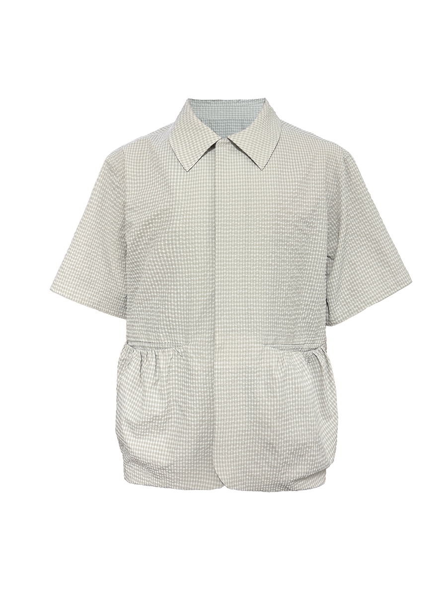 Jcaesar Bubbling Pleat Drawstring Shirt - jcaesarclo