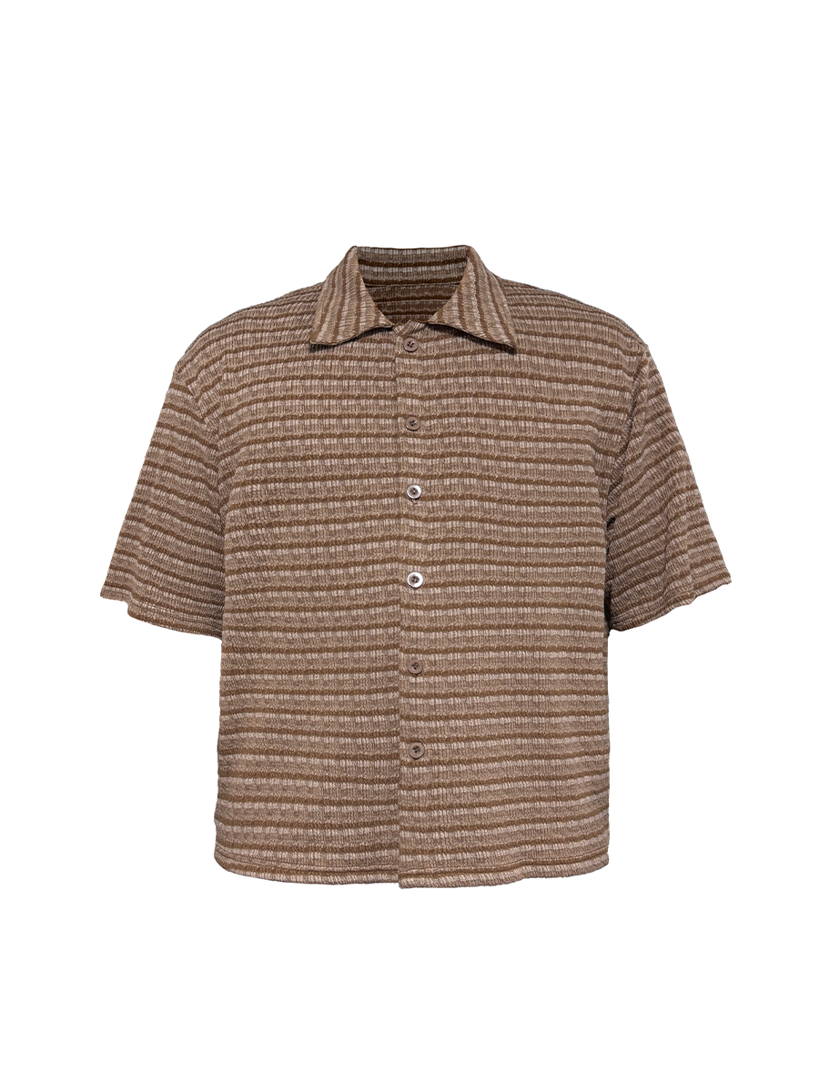 Jcaesar Striped Knitted Short-Sleeve Shirt - jcaesarclo