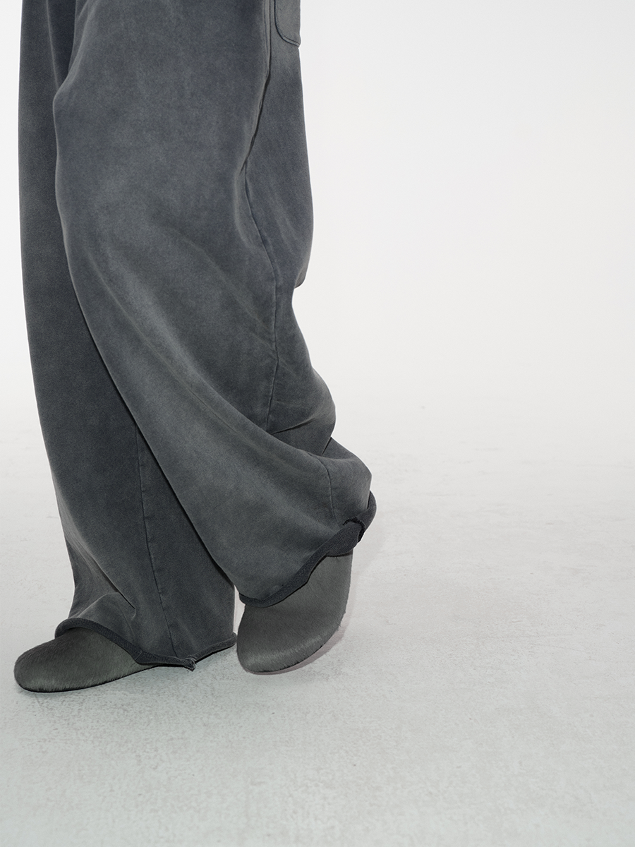 JCAESAR Black Pony Hair Mules