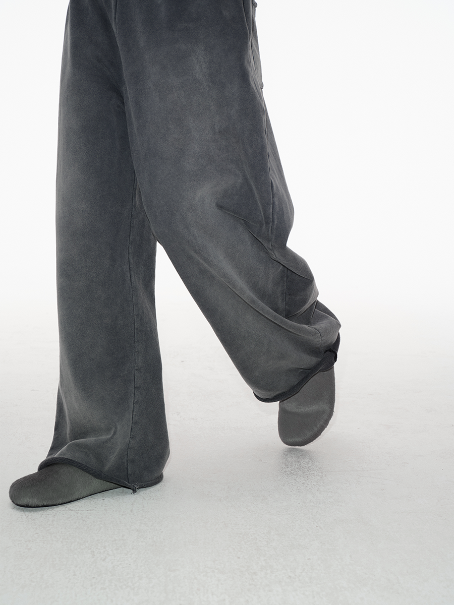 JCAESAR Black Pony Hair Mules