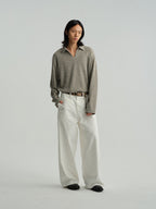 JCAESAR White pleated wide-leg jeans - jcaesarclo