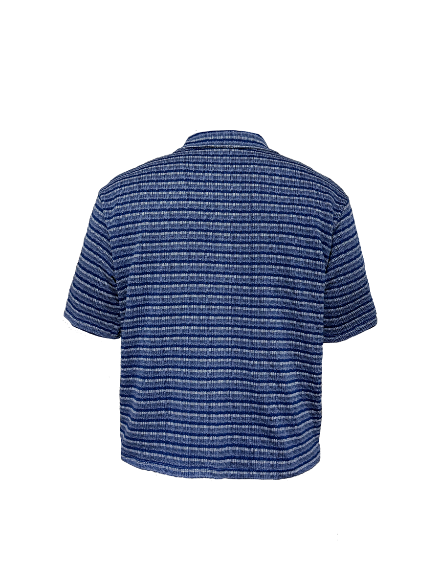 Jcaesar Striped Knitted Short-Sleeve Shirt - jcaesarclo