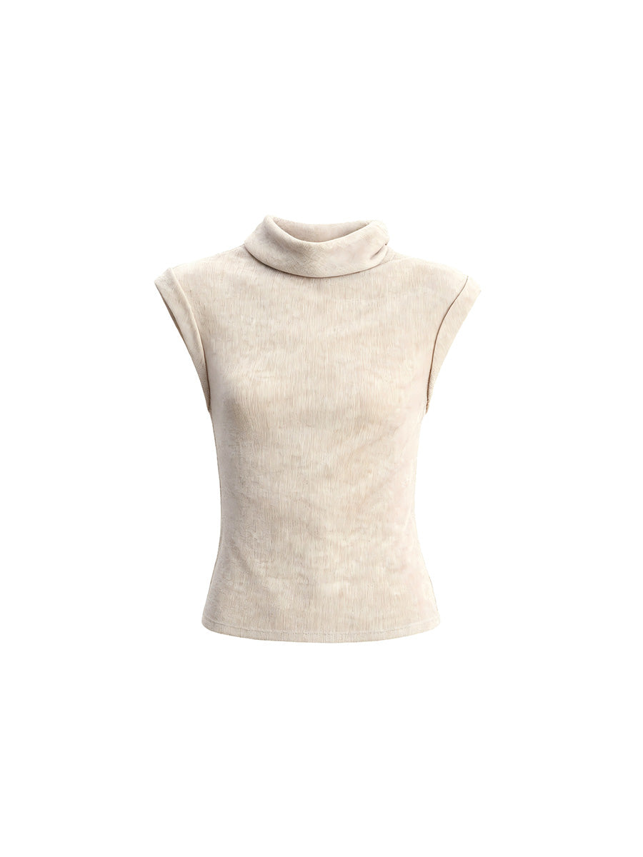 JCAESAR WOMEN Draped Cowl‑Neck Folded‑Hem Tee