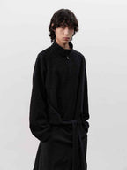 JCAESAR Buckle Strap Raglan Harrington Jacket
